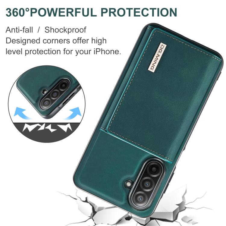 For Samsung Galaxy A17 4G / 5G DG.MING M1 Series 3-Fold Multi Card Wallet + Magnetic Phone Case