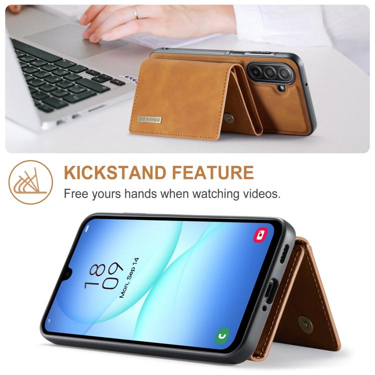 For Samsung Galaxy A17 4G / 5G DG.MING M1 Series 3-Fold Multi Card Wallet + Magnetic Phone Case