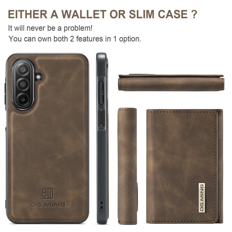 For Samsung Galaxy A17 4G / 5G DG.MING M1 Series 3-Fold Multi Card Wallet + Magnetic Phone Case