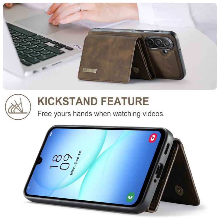 For Samsung Galaxy A17 4G / 5G DG.MING M1 Series 3-Fold Multi Card Wallet + Magnetic Phone Case