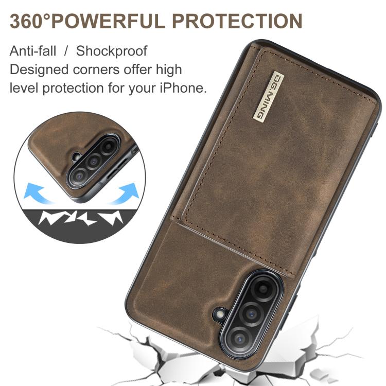 For Samsung Galaxy A17 4G / 5G DG.MING M1 Series 3-Fold Multi Card Wallet + Magnetic Phone Case