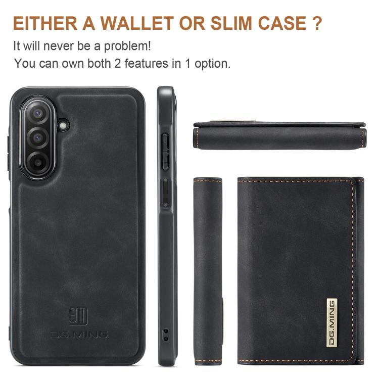 For Samsung Galaxy A17 4G / 5G DG.MING M1 Series 3-Fold Multi Card Wallet + Magnetic Phone Case