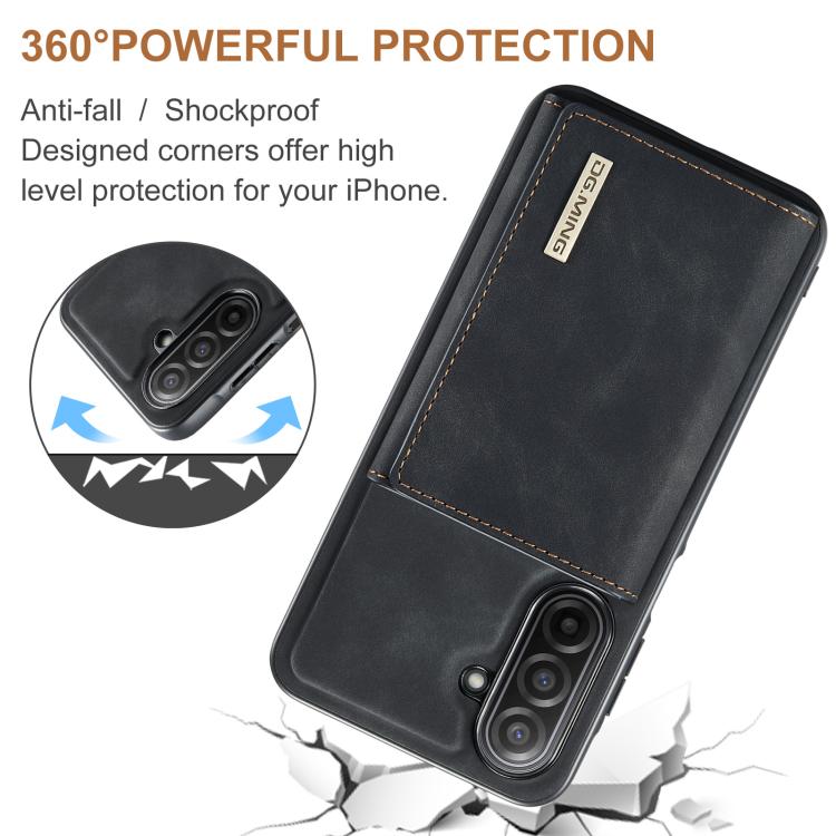 For Samsung Galaxy A17 4G / 5G DG.MING M1 Series 3-Fold Multi Card Wallet + Magnetic Phone Case