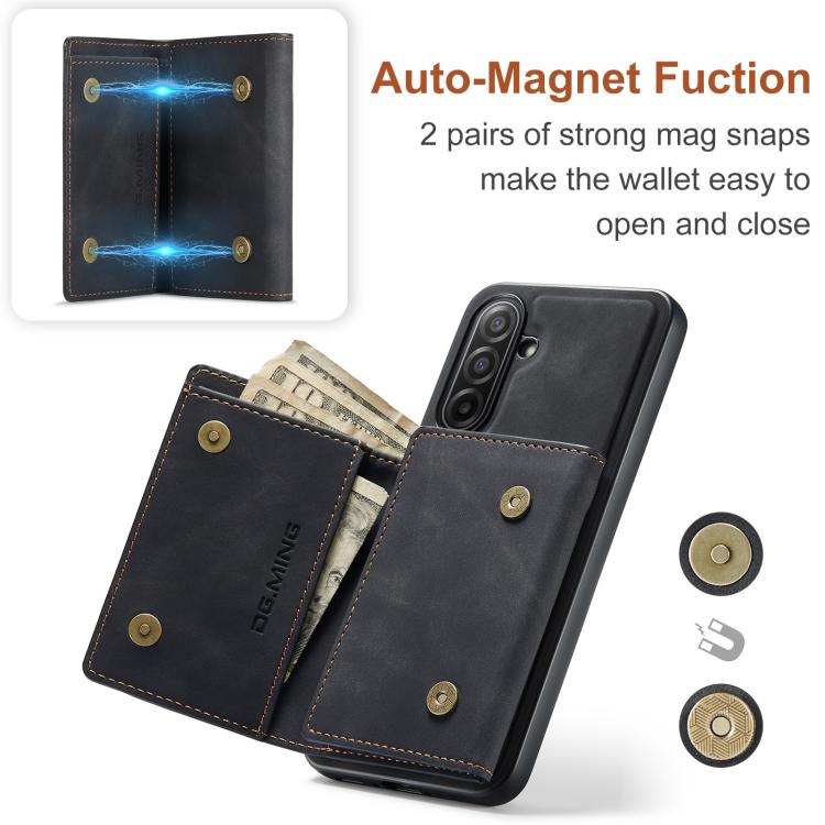 For Samsung Galaxy A17 4G / 5G DG.MING M1 Series 3-Fold Multi Card Wallet + Magnetic Phone Case