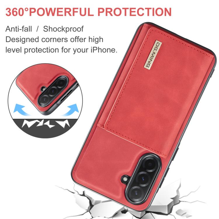 For Samsung Galaxy A37 5G DG.MING M1 Series 3-Fold Multi Card Wallet + Magnetic Phone Case