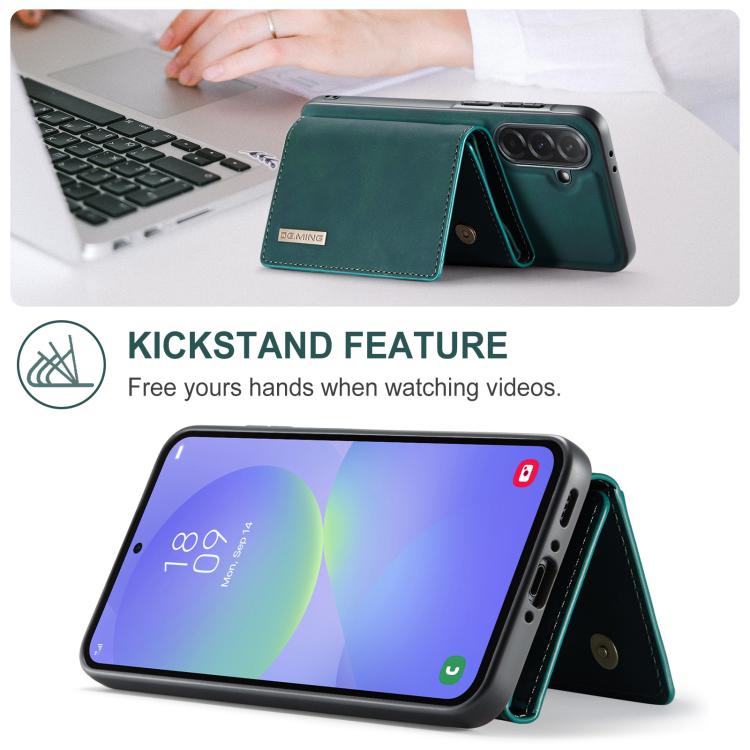 For Samsung Galaxy A37 5G DG.MING M1 Series 3-Fold Multi Card Wallet + Magnetic Phone Case
