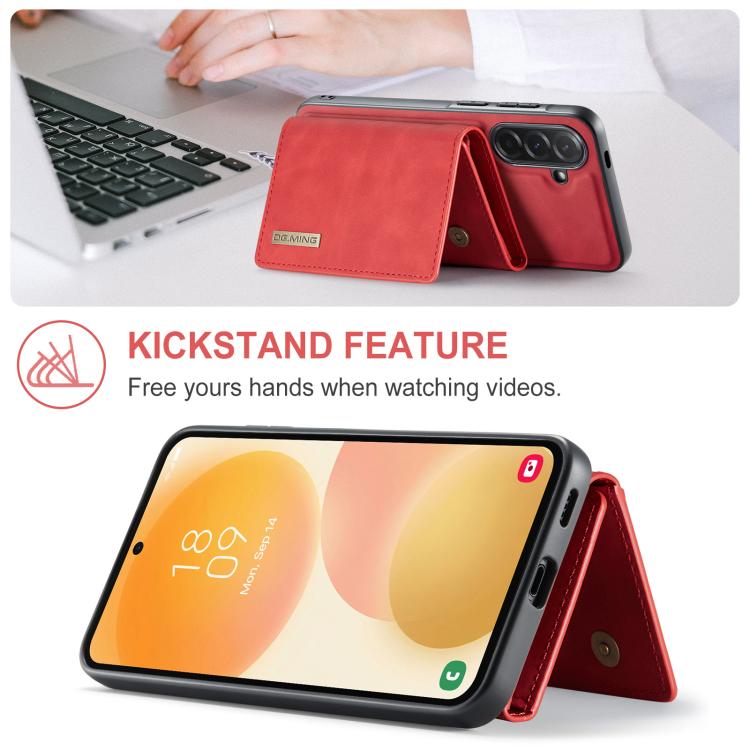 For Samsung Galaxy A57 5G DG.MING M1 Series 3-Fold Multi Card Wallet + Magnetic Phone Case