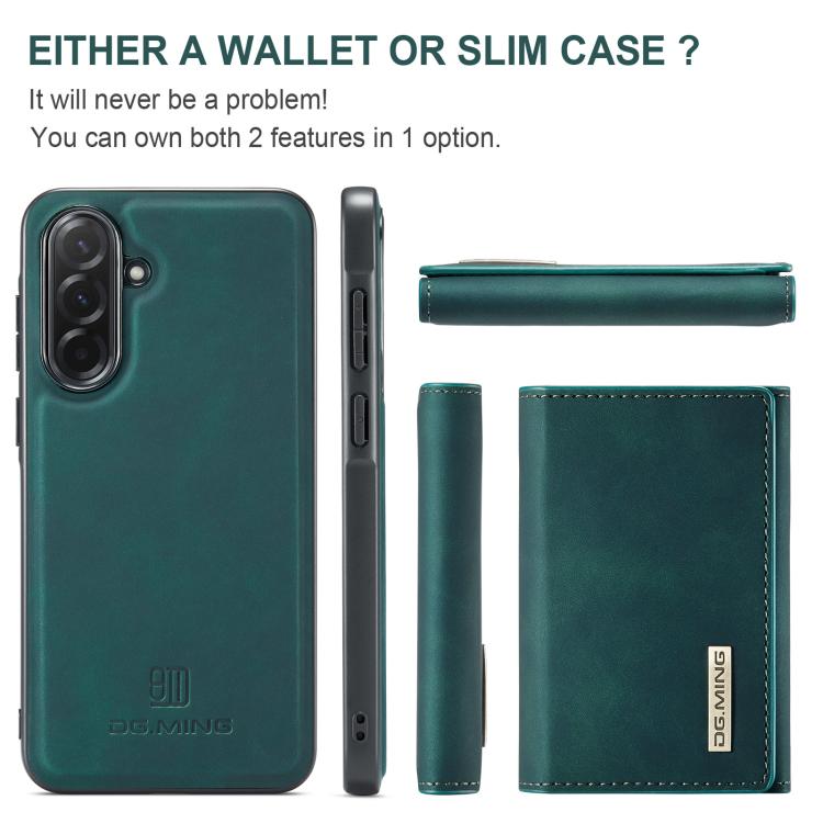 For Samsung Galaxy A57 5G DG.MING M1 Series 3-Fold Multi Card Wallet + Magnetic Phone Case