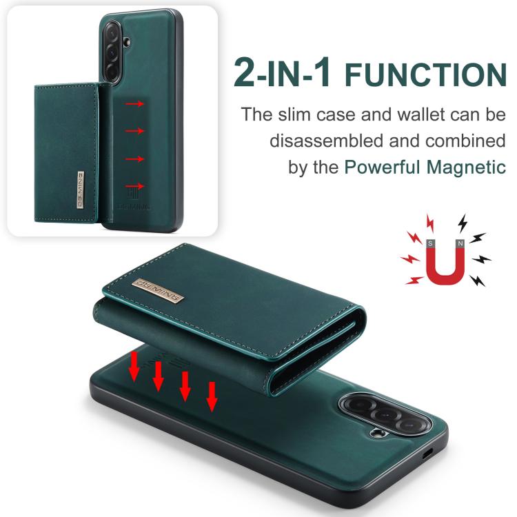 For Samsung Galaxy A57 5G DG.MING M1 Series 3-Fold Multi Card Wallet + Magnetic Phone Case