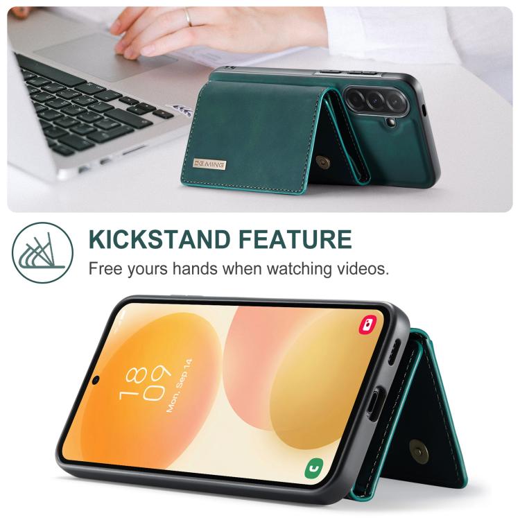 For Samsung Galaxy A57 5G DG.MING M1 Series 3-Fold Multi Card Wallet + Magnetic Phone Case