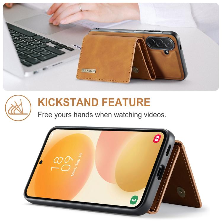For Samsung Galaxy A57 5G DG.MING M1 Series 3-Fold Multi Card Wallet + Magnetic Phone Case