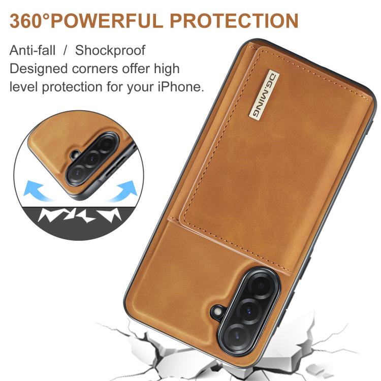 For Samsung Galaxy A57 5G DG.MING M1 Series 3-Fold Multi Card Wallet + Magnetic Phone Case
