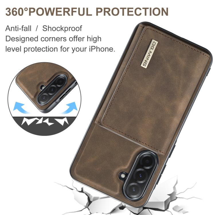 For Samsung Galaxy A57 5G DG.MING M1 Series 3-Fold Multi Card Wallet + Magnetic Phone Case