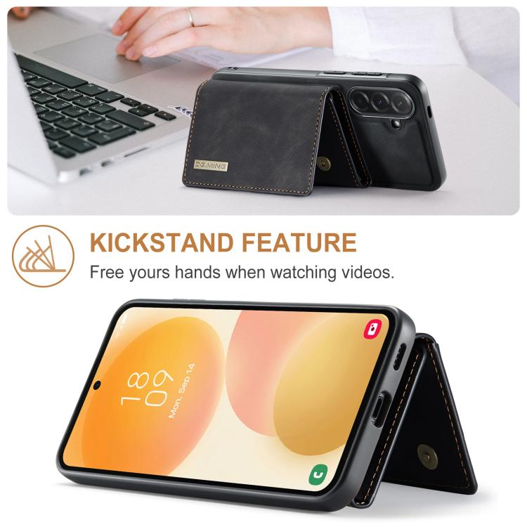 For Samsung Galaxy A57 5G DG.MING M1 Series 3-Fold Multi Card Wallet + Magnetic Phone Case