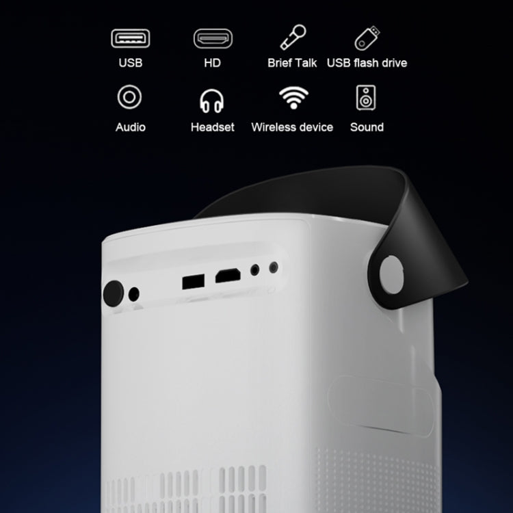 TS-2 1920 x 1080P 240ANSI HiSilicon 352 Android 9.0 Telescopic Projector, EU Plug - White