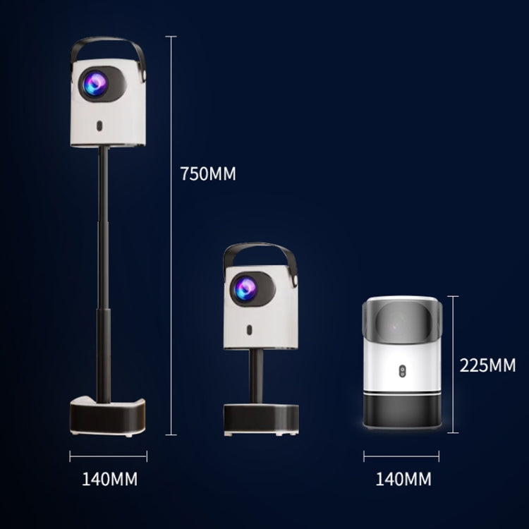 TS-2 1920 x 1080P 240ANSI HiSilicon 352 Android 9.0 Telescopic Projector, EU Plug - White
