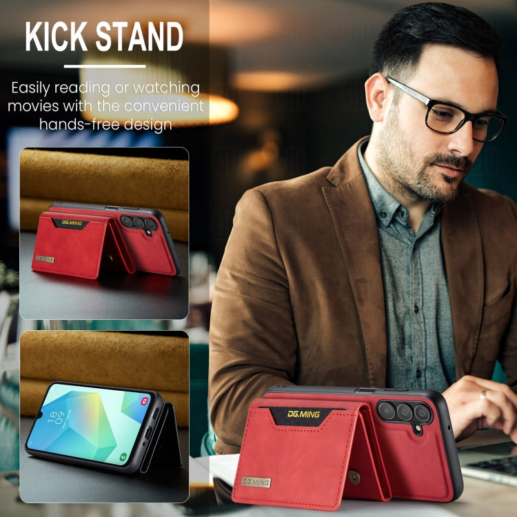 For Samsung Galaxy A16 5G DG.MING M2 Series 3-Fold Multi Card Bag + Magnetic Phone Case
