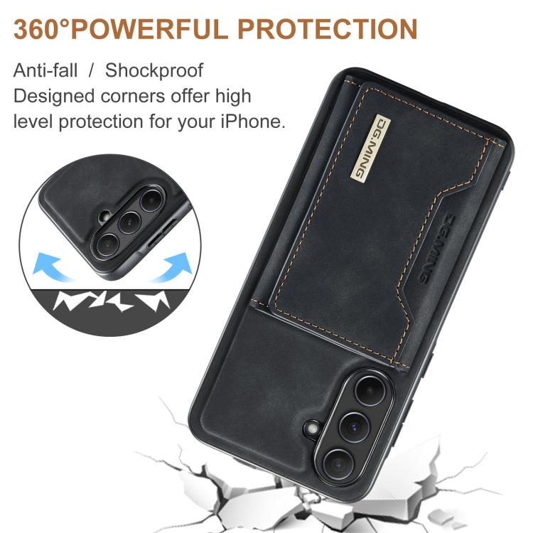 For Samsung Galaxy A56 5G DG.MING M2 Series 3-Fold Multi Card Bag + Magnetic Phone Case