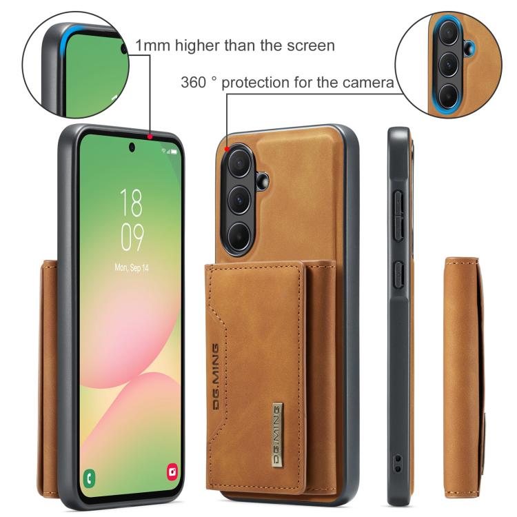 For Samsung Galaxy A56 5G DG.MING M2 Series 3-Fold Multi Card Bag + Magnetic Phone Case