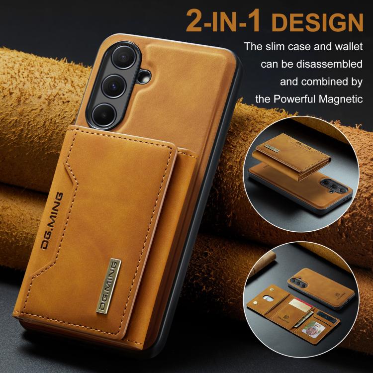 For Samsung Galaxy A56 5G DG.MING M2 Series 3-Fold Multi Card Bag + Magnetic Phone Case