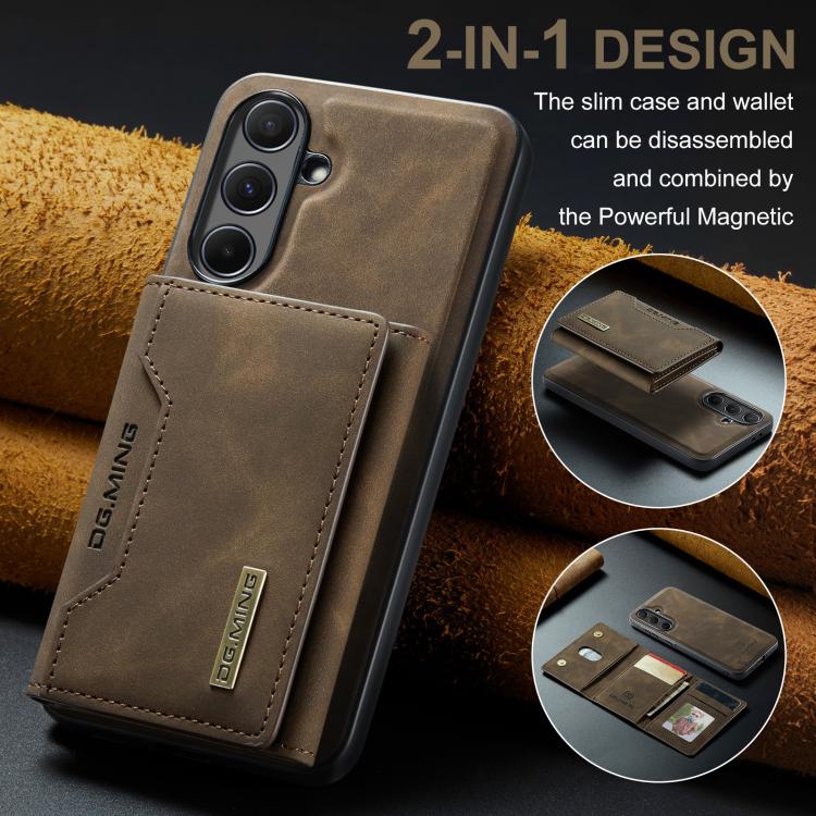 For Samsung Galaxy A56 5G DG.MING M2 Series 3-Fold Multi Card Bag + Magnetic Phone Case