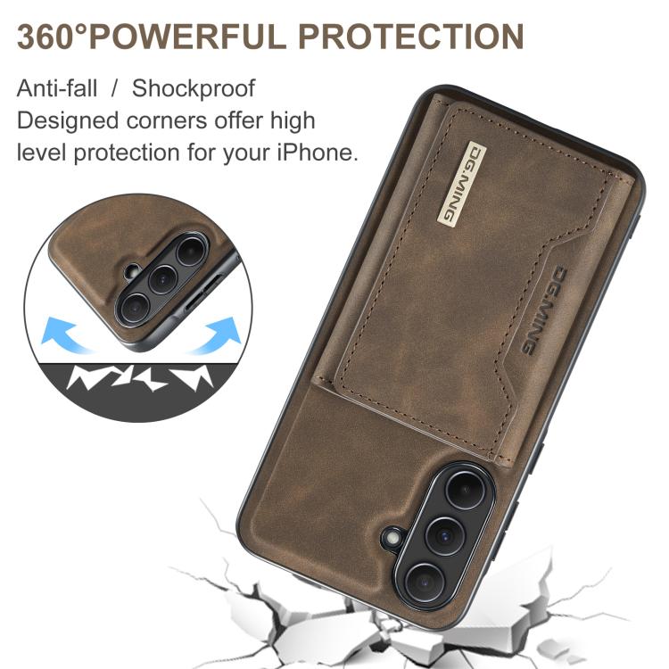 For Samsung Galaxy A56 5G DG.MING M2 Series 3-Fold Multi Card Bag + Magnetic Phone Case