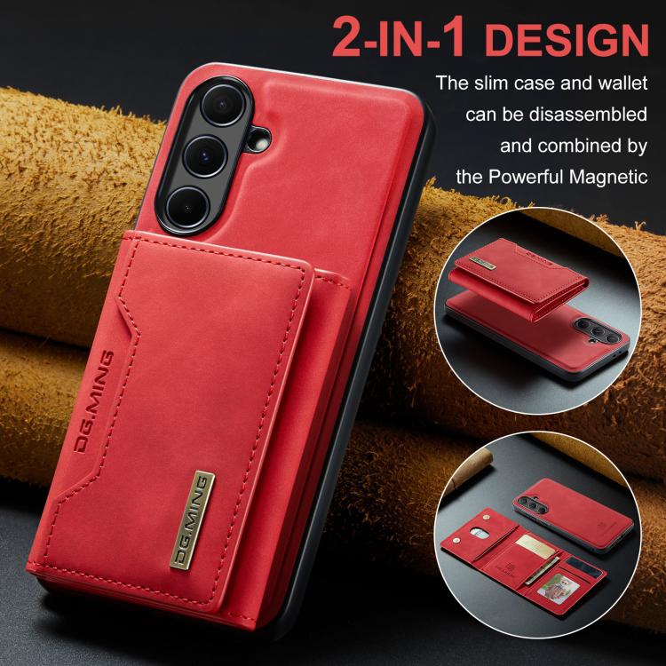 For Samsung Galaxy A56 5G DG.MING M2 Series 3-Fold Multi Card Bag + Magnetic Phone Case
