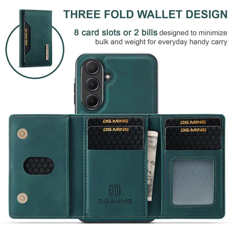 For Samsung Galaxy A56 5G DG.MING M2 Series 3-Fold Multi Card Bag + Magnetic Phone Case