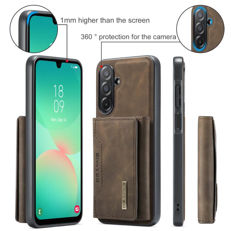 For Samsung Galaxy A26 5G DG.MING M2 Series 3-Fold Multi Card Bag + Magnetic Phone Case