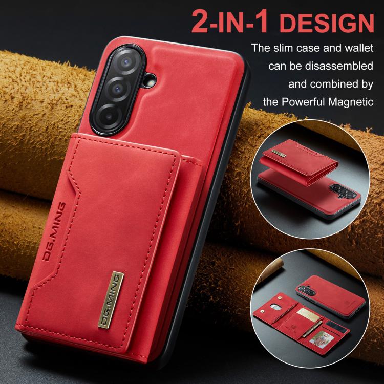 For Samsung Galaxy A26 5G DG.MING M2 Series 3-Fold Multi Card Bag + Magnetic Phone Case
