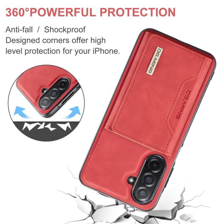 For Samsung Galaxy A26 5G DG.MING M2 Series 3-Fold Multi Card Bag + Magnetic Phone Case