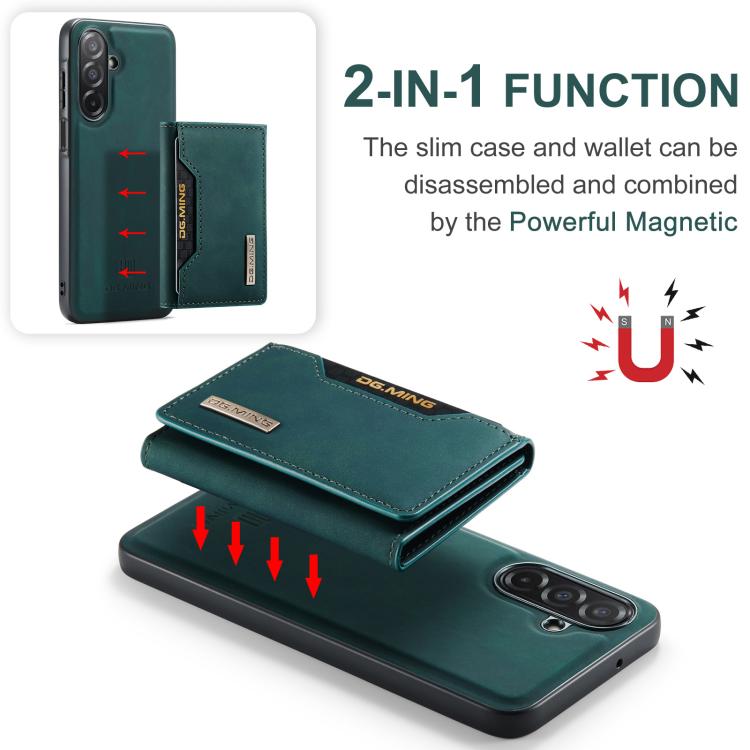 For Samsung Galaxy A26 5G DG.MING M2 Series 3-Fold Multi Card Bag + Magnetic Phone Case