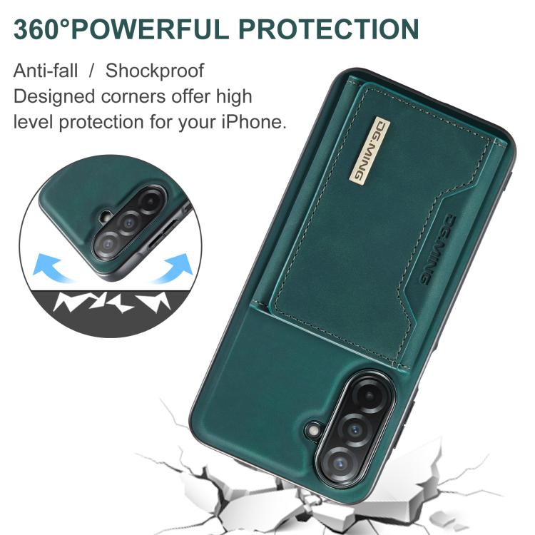 For Samsung Galaxy A26 5G DG.MING M2 Series 3-Fold Multi Card Bag + Magnetic Phone Case