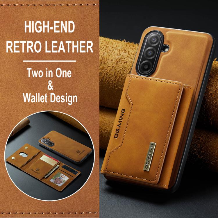 For Samsung Galaxy A17 4G / 5G DG.MING M2 Series 3-Fold Multi Card Bag + Magnetic Phone Case