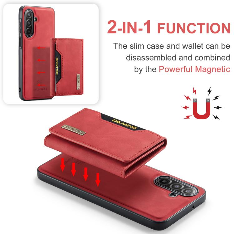 For Samsung Galaxy A17 4G / 5G DG.MING M2 Series 3-Fold Multi Card Bag + Magnetic Phone Case