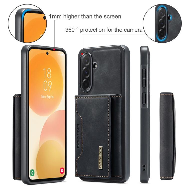 For Samsung Galaxy A57 5G DG.MING M2 Series 3-Fold Multi Card Bag + Magnetic Phone Case