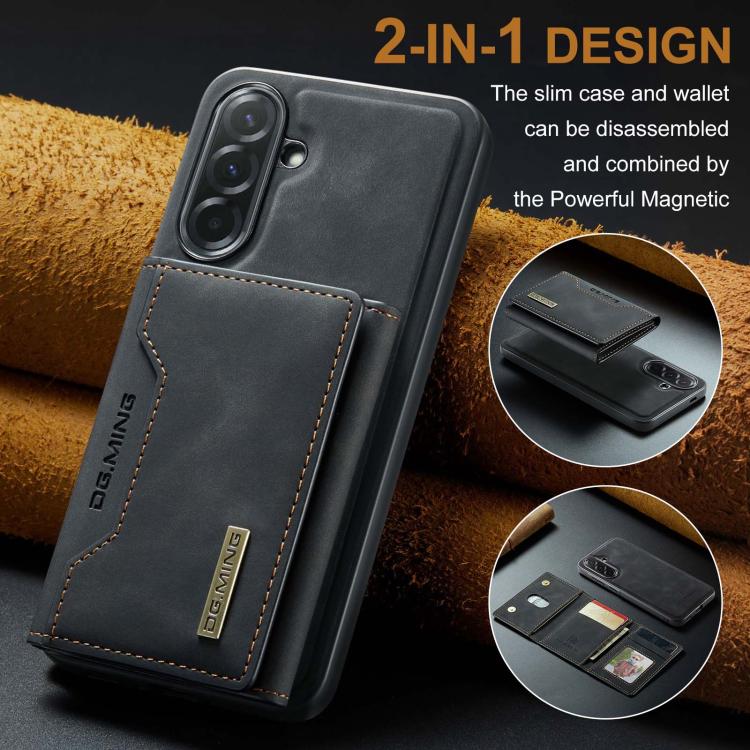 For Samsung Galaxy A57 5G DG.MING M2 Series 3-Fold Multi Card Bag + Magnetic Phone Case