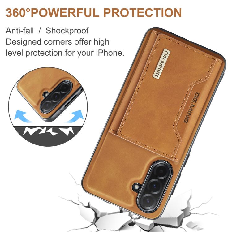 For Samsung Galaxy A57 5G DG.MING M2 Series 3-Fold Multi Card Bag + Magnetic Phone Case