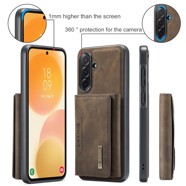 For Samsung Galaxy A57 5G DG.MING M2 Series 3-Fold Multi Card Bag + Magnetic Phone Case