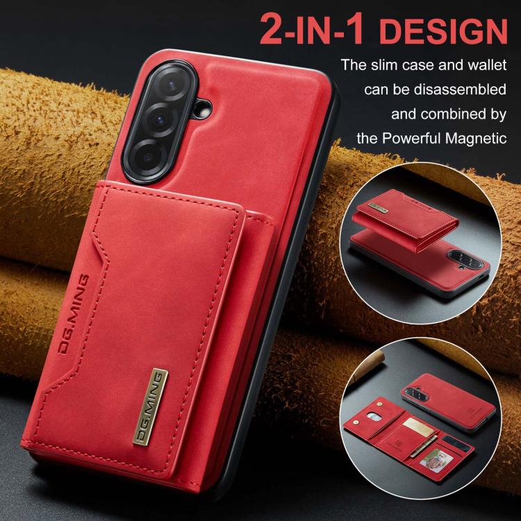 For Samsung Galaxy A57 5G DG.MING M2 Series 3-Fold Multi Card Bag + Magnetic Phone Case