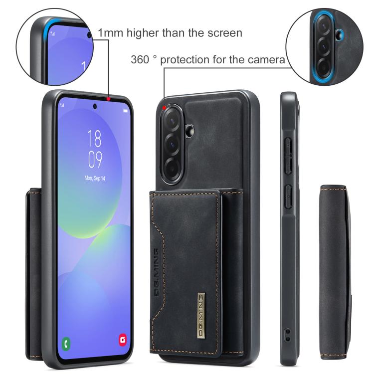 For Samsung Galaxy A37 5G DG.MING M2 Series 3-Fold Multi Card Bag + Magnetic Phone Case