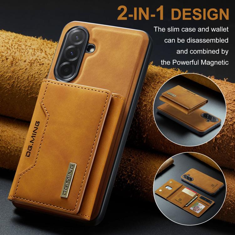 For Samsung Galaxy A37 5G DG.MING M2 Series 3-Fold Multi Card Bag + Magnetic Phone Case