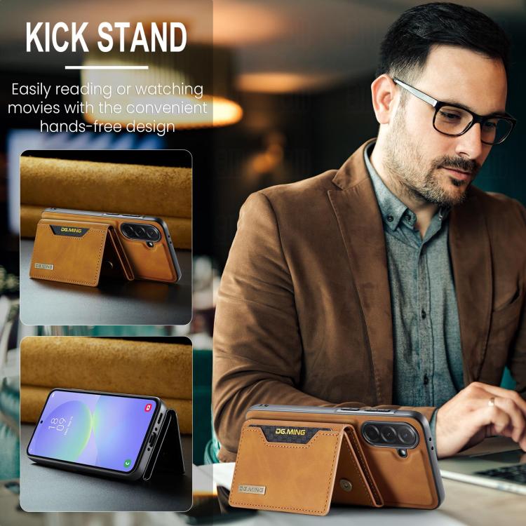 For Samsung Galaxy A37 5G DG.MING M2 Series 3-Fold Multi Card Bag + Magnetic Phone Case