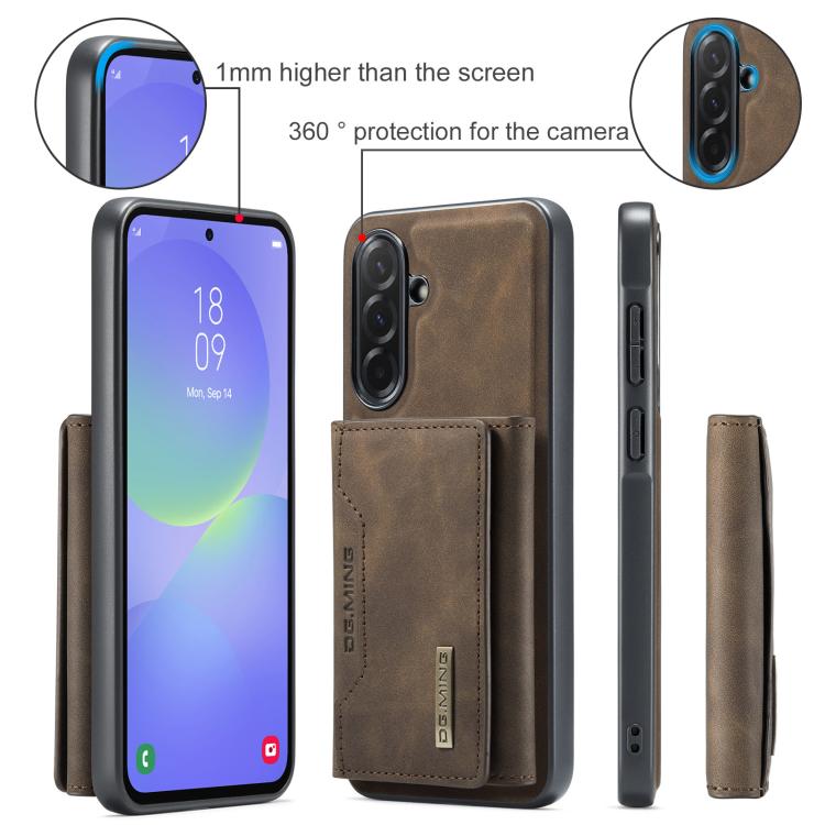 For Samsung Galaxy A37 5G DG.MING M2 Series 3-Fold Multi Card Bag + Magnetic Phone Case