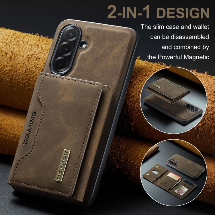 For Samsung Galaxy A37 5G DG.MING M2 Series 3-Fold Multi Card Bag + Magnetic Phone Case