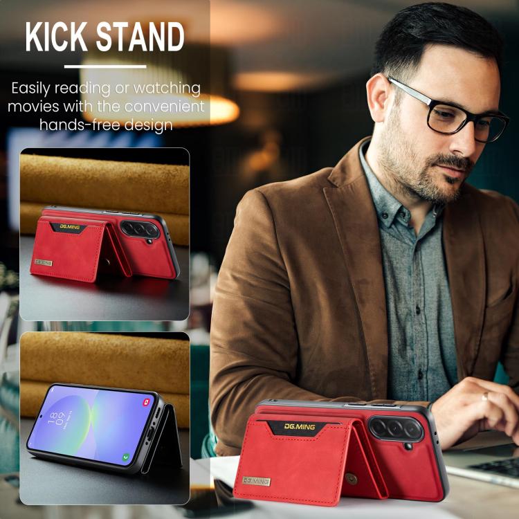 For Samsung Galaxy A37 5G DG.MING M2 Series 3-Fold Multi Card Bag + Magnetic Phone Case
