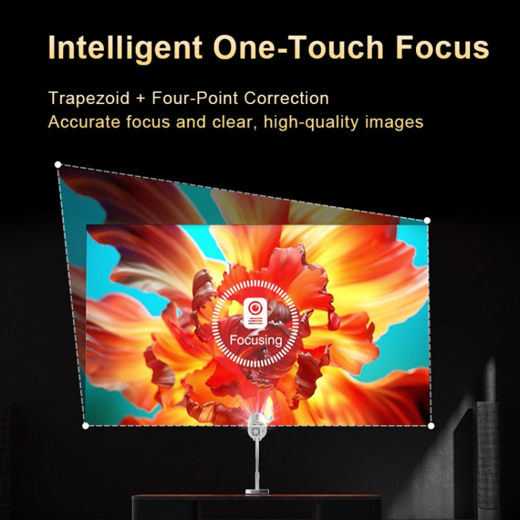 TS-3 1280x720P 260ANSI HiSilicon 352 Android 9.0 Telescopic Projector, US Plug - White