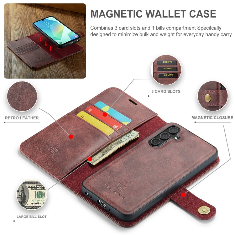 For Samsung Galaxy A16 5G DG.MING Crazy Horse Texture Detachable Magnetic Leather Case