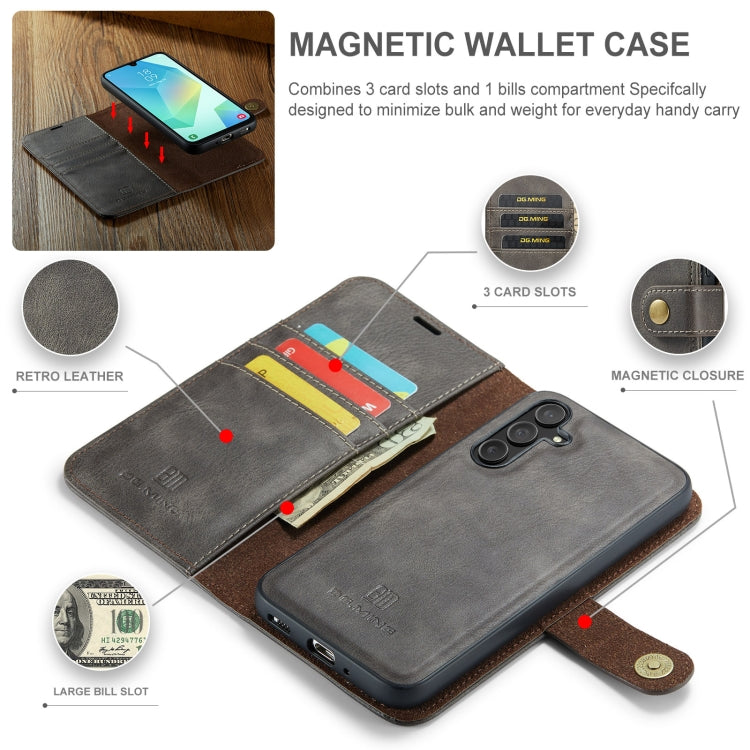 For Samsung Galaxy A16 5G DG.MING Crazy Horse Texture Detachable Magnetic Leather Case