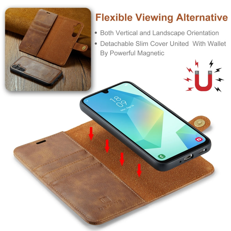 For Samsung Galaxy A16 5G DG.MING Crazy Horse Texture Detachable Magnetic Leather Case